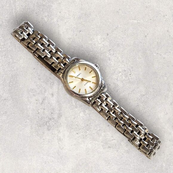 Fossil FS-2535 Women’s Bracelet Watch 23mm Silver-Tone Vintage Style Untested - Picture 2 of 6